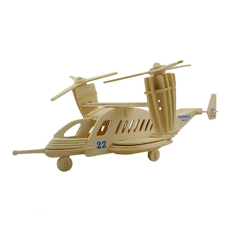77PCS 3D DIY MV-22 Transport Plane Handmade Children's Toys Woodcraft Construction Kit Diecasts Toy Vehicles