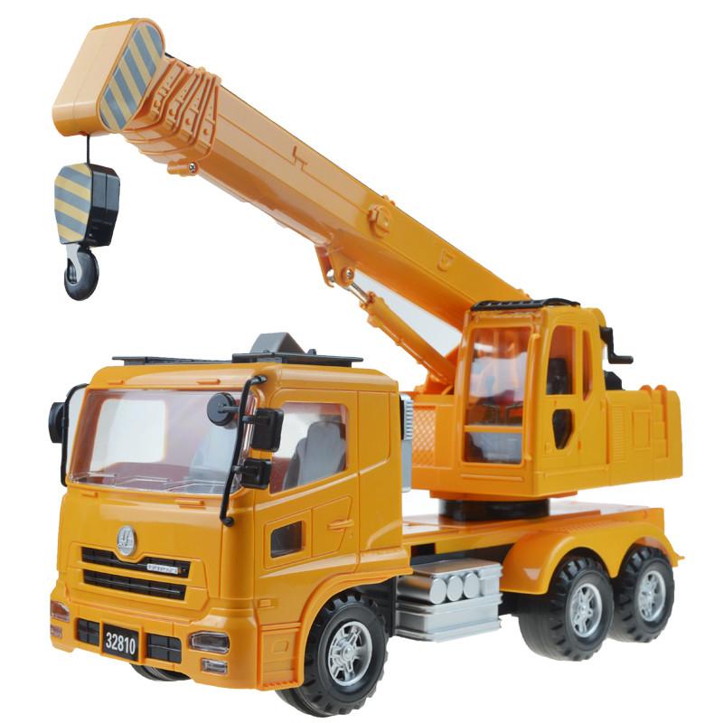 kids diecast toys crane car toy hoist lift chain block Inertia engineering vehicle boys toy car simulation model multicolor