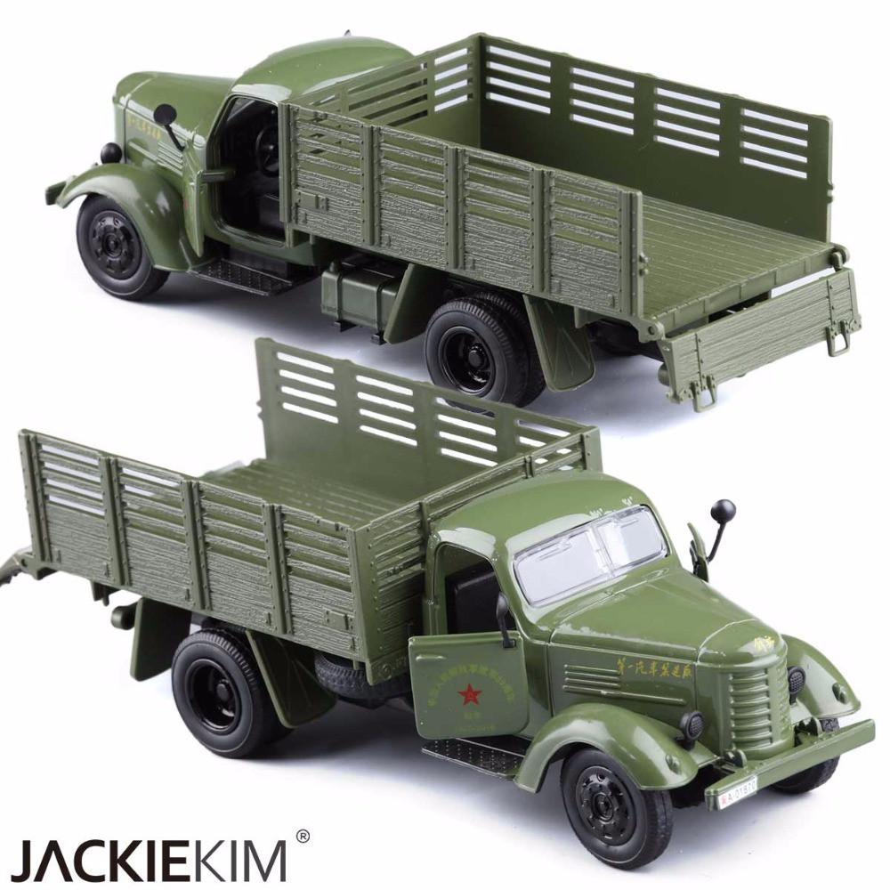 1:36 Jiefang Military Diecast Truck Model With Light Sound And Army Car Green Truck Miliary Model Children Toys FreeShipping
