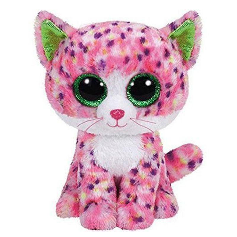 Pyoopeo Ty Beanie Boos 6" Sophie Pink Polka Dot Cat Boo Beanie Baby Plush Stuffed Doll Toy Collectible Soft Big Eyes Plush Toys