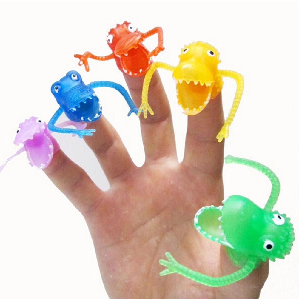 Plastic 10Pcs Puppets Toys finger puppet story Mini dinosaur toys with small finger Gashapon toys