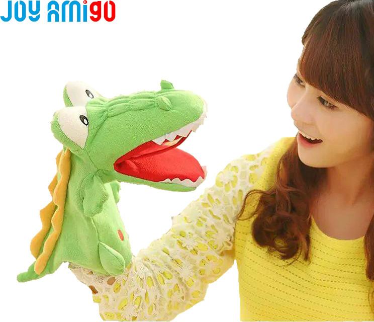 Lovely Crocodile Hand Puppet -Green Plush Alligator Stuffed Cayman Soft Toy For Baby Kids  Gift
