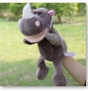 Infant Children Hand Puppet Rhino active mouth kids baby plush Stuffed Toy Puppets toys Christmas birthday gift