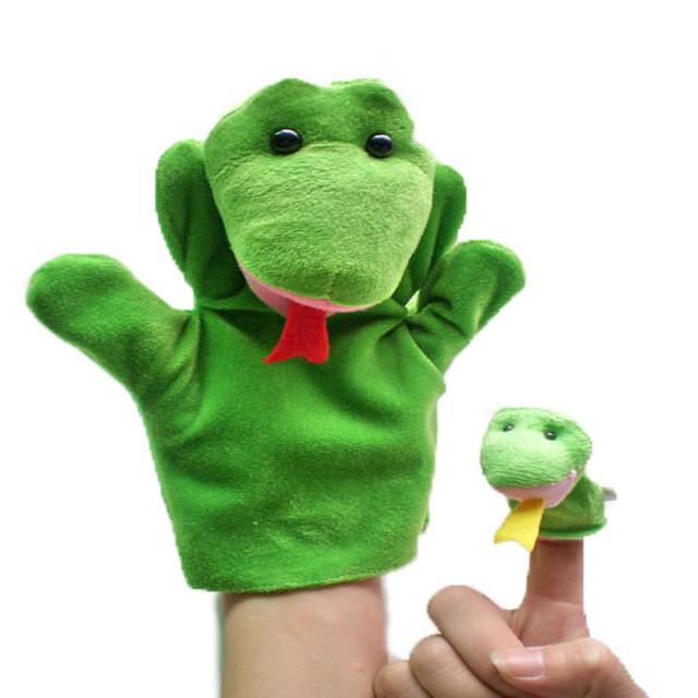 Snake hand+finger puppet set Children baby plush Stuffed Toy green snake hand puppet kid Christmas birthday gift