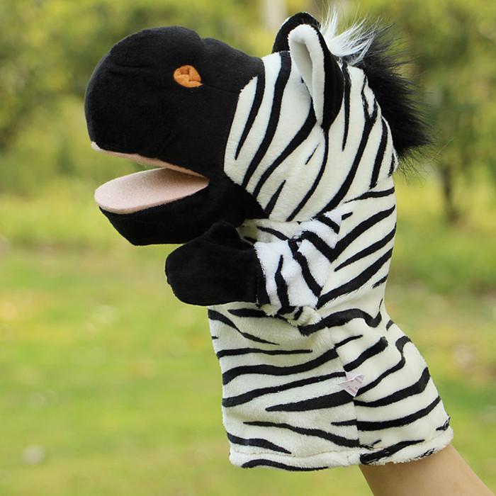 Puppets toys for children plush zebra doll toy hand puppet  puzzle gifts telling performance props