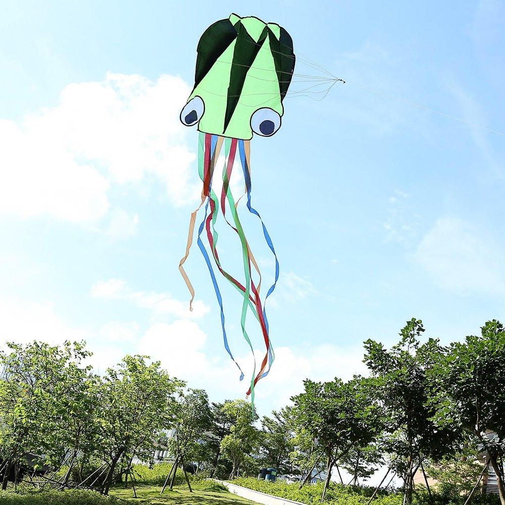 Soft Octopus Kite + Kite Handle with 30m Kite Line 4M Frameless Kite Outdoor Sport Flying Toy Kids Children Kites Gifts