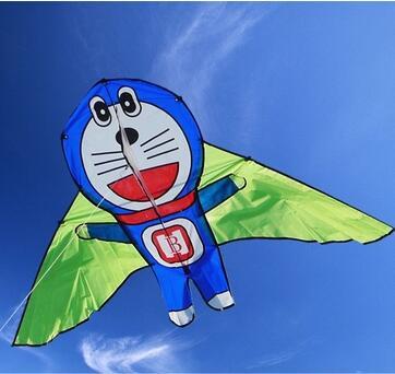 children kites Doraemon kite with handle line easy control nylon folding fan cartoon kite
