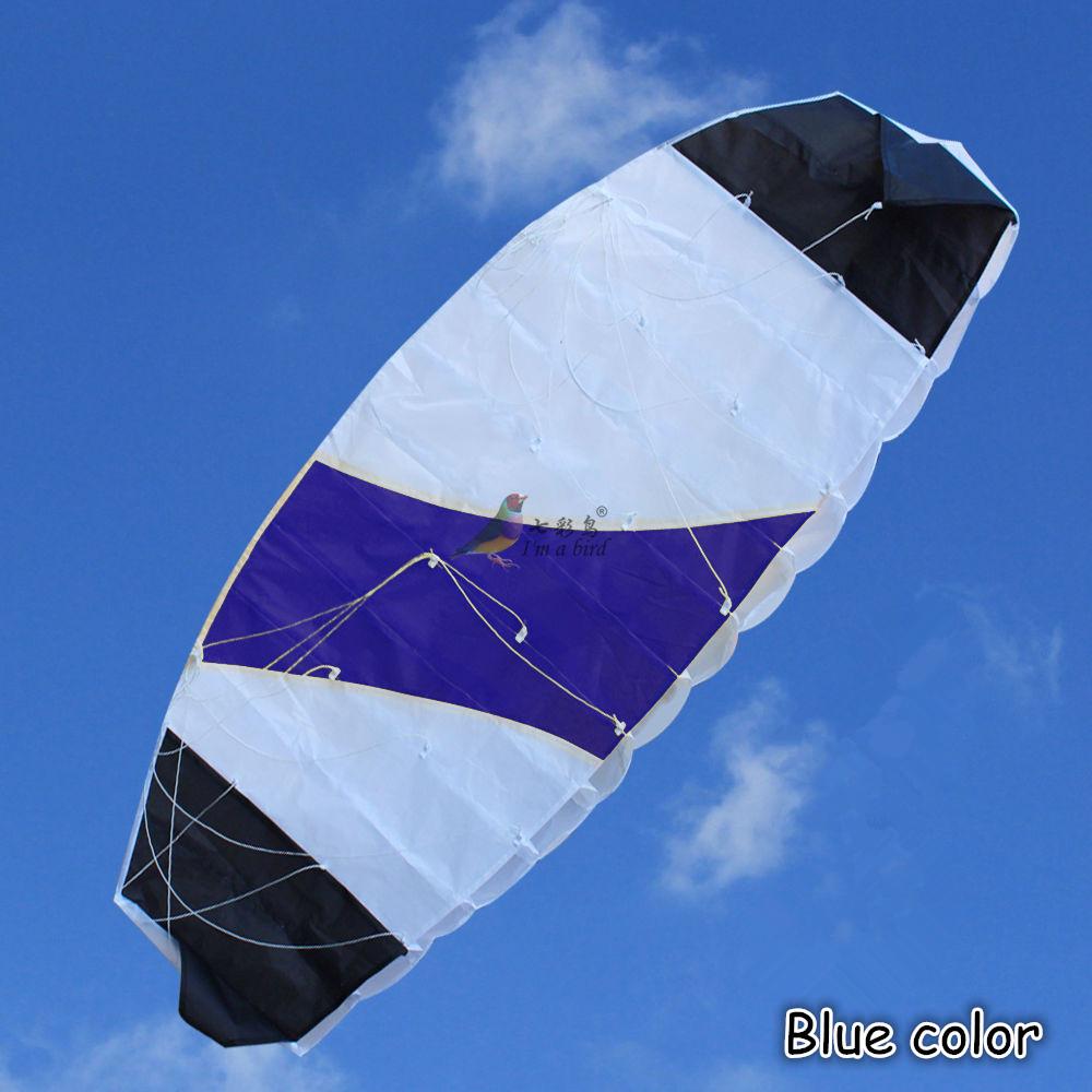 Outdoor Fun Sports 1.4m Power  Dual Line Stunt Parafoil Parachute Rainbow Sports Beach Kite For Beginner