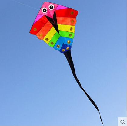 Power Cartoon Kite Fish With Handle and Line Factory Outlet Good Flying As Gift