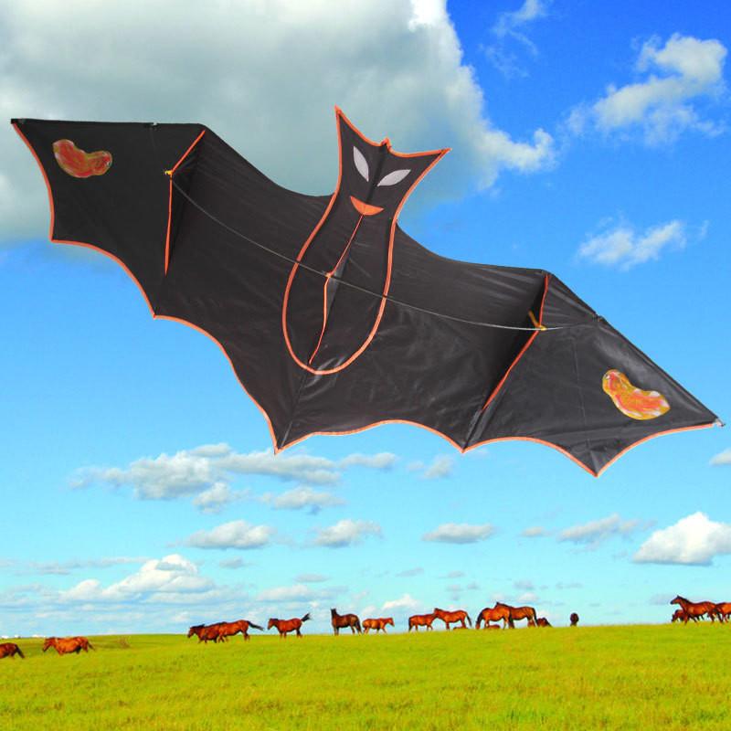210CM Bat Kite Easy Control Handle Line Children Chiroptera Kites Nylon String Outdoor Sport Toys