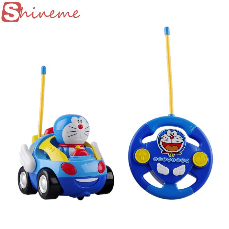 baby boys girl Doraemon Remote Control Electric toys car kids RC Car High speed Cute cat Cartoon musical light child Car toy